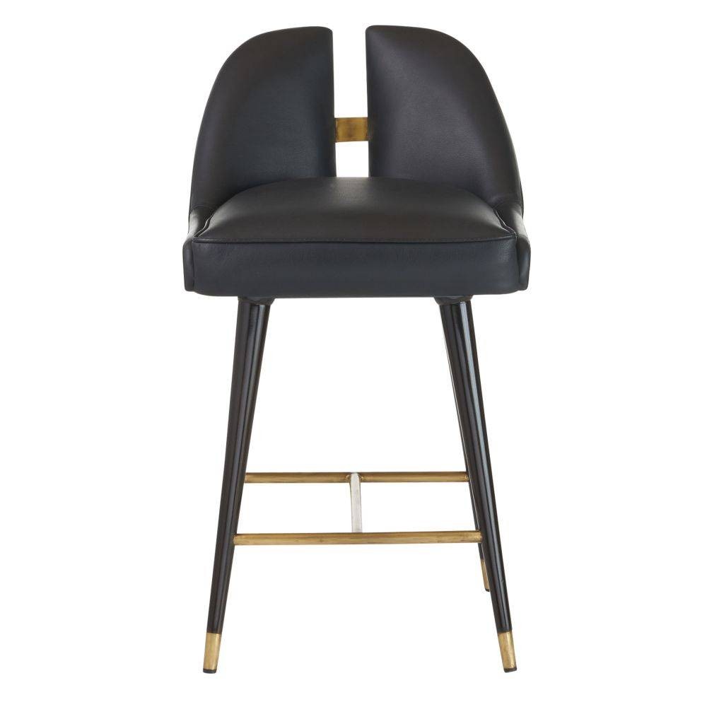 Arteriors - FSI11 - Tabouret de bar - Crowley - Noir/Ébène/Laiton antique
