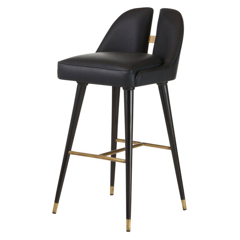 Arteriors - FSI12 - Tabouret de bar - Crowley - Noir/Ébène/Laiton antique