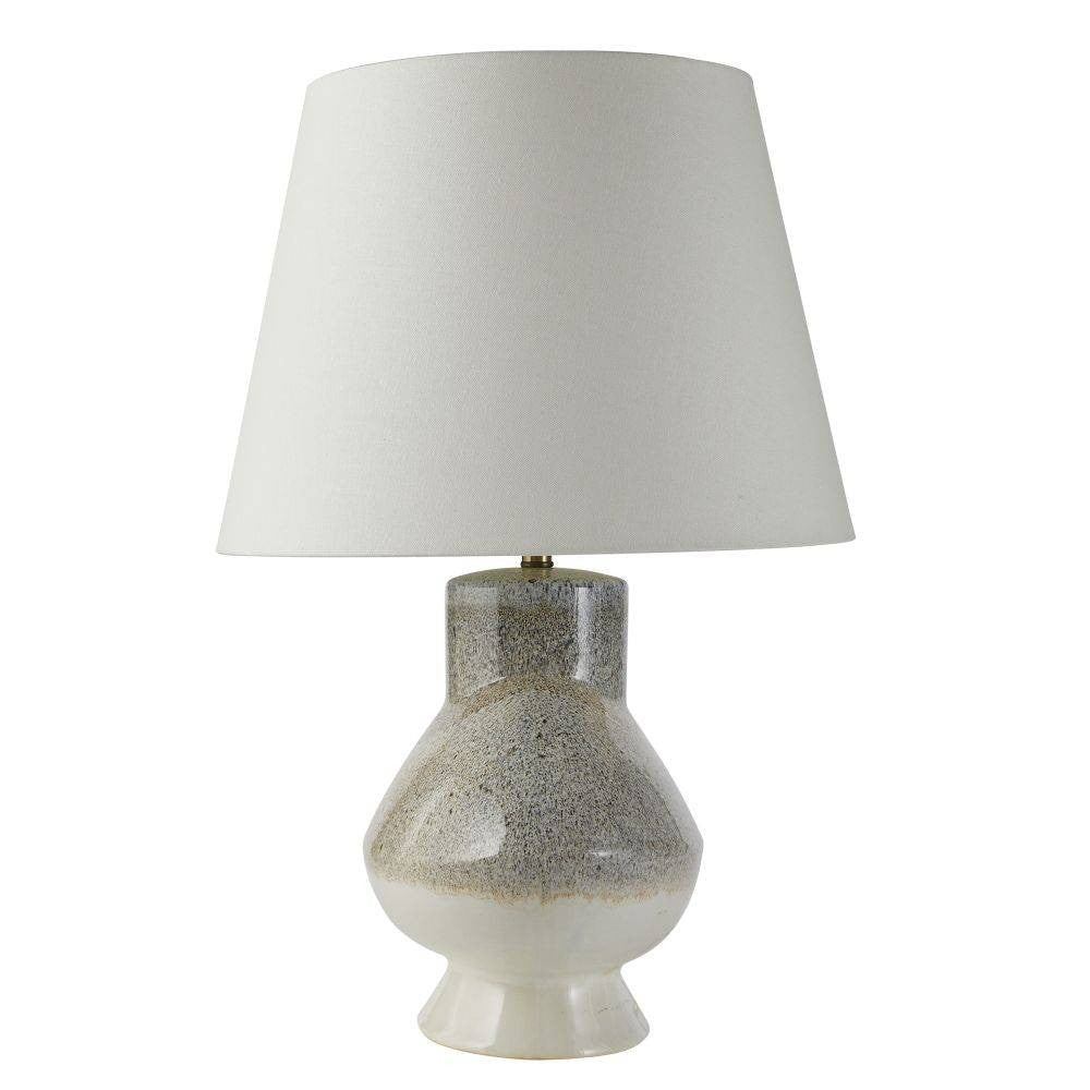 Arteriors - PTC33-103 - Une lumière Lampe de table - Ginn - Pebble Reactive/Laiton antique/Blanc cassé/Blanc cassé