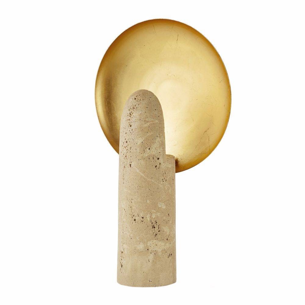 Arteriors - PTC42 - Une lumière Lampe de table - Eclipse - Sable/Laiton antique