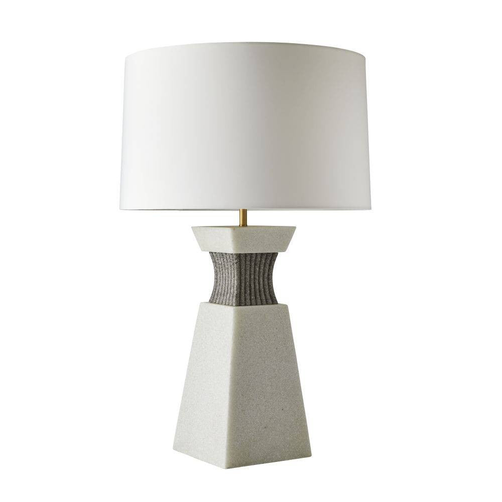 Arteriors - PTC47-SH050 - Une lumière Lampe de table - Dynasty - Ivoire/Graphite/Laiton antique/Blanc cassé/Blanc cassé