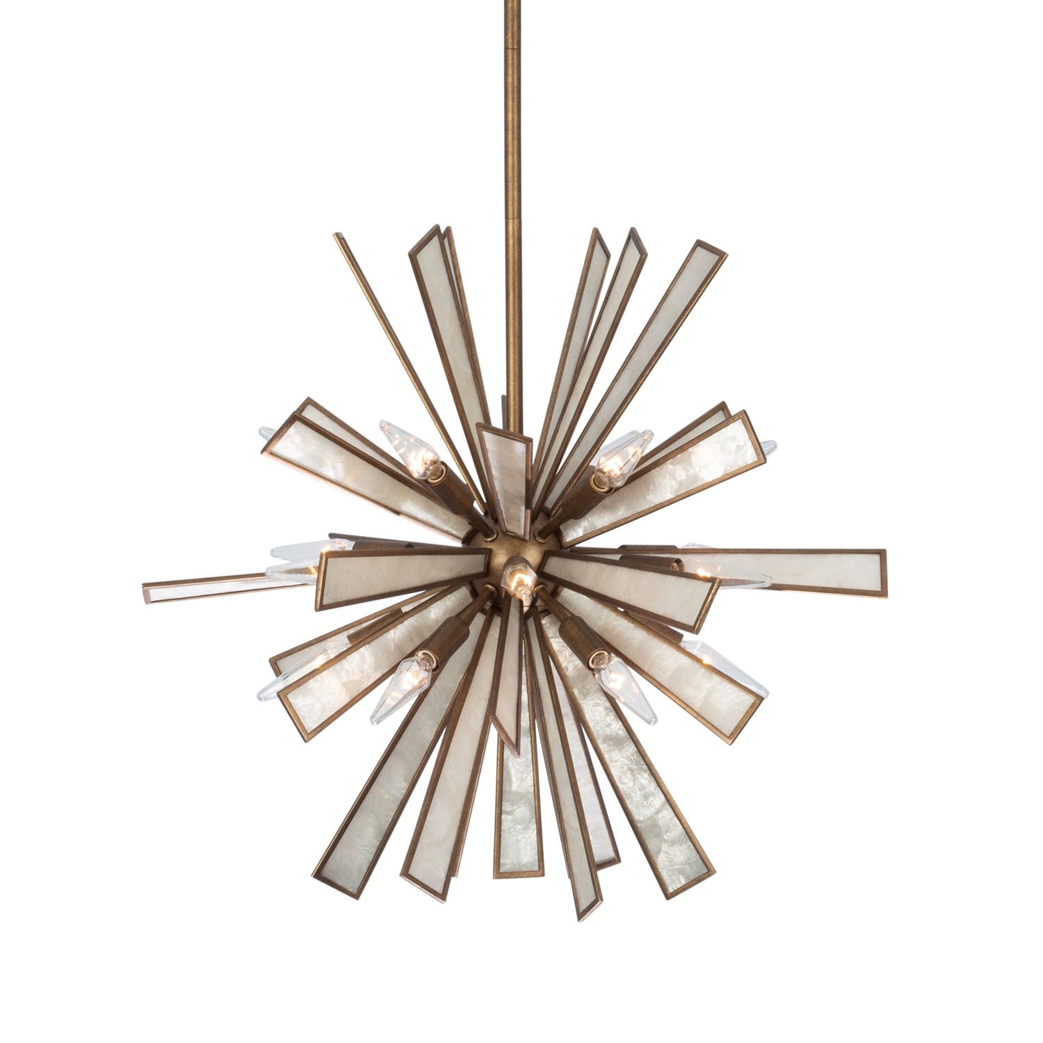 Kalco - 523755PAB - 18 Lumières Suspension - Éclat - Laiton antique nacré