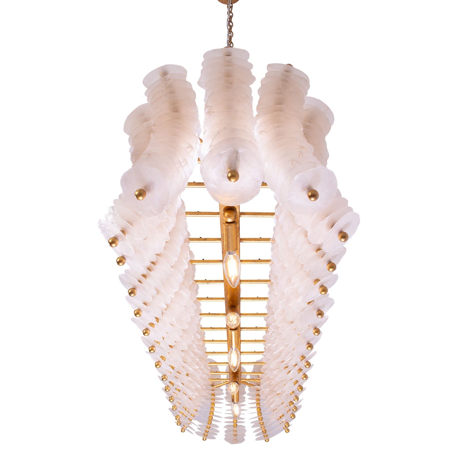 Kalco - 523661OL - Île des 12 Lumières Suspension - Feuille d'or oxydée - Gossamer