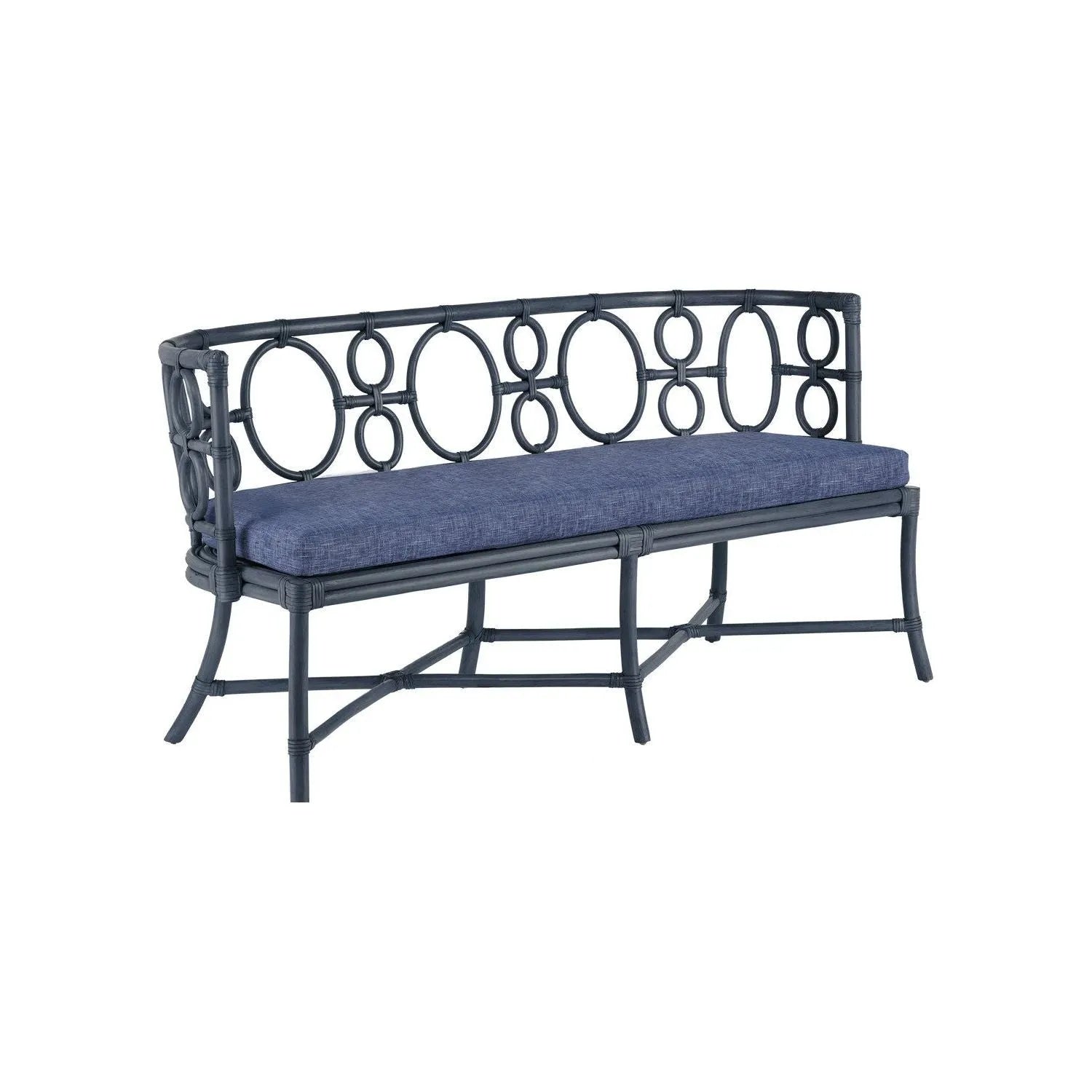 Currey and Company - 7000-0812 - Bench - Tegal Navy - Vintage Navy / Finn Indigo
