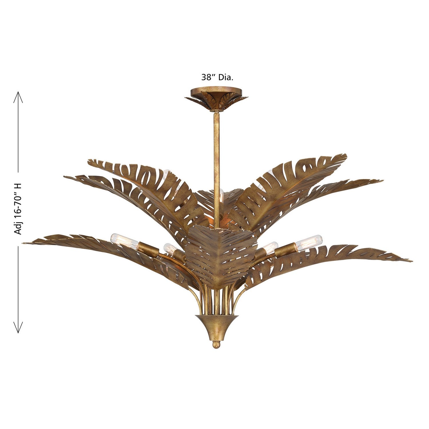 Savoy House - 1-3066-10-274 - Ten Light Chandelier - Palmera - Gold Vein