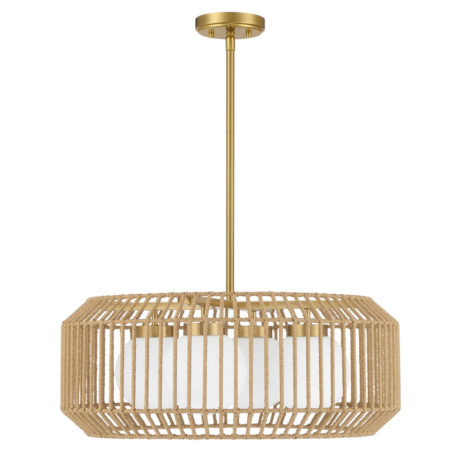 Savoy House - 7-2041-4-322 - Four Light Pendant - Pastis - Warm Brass