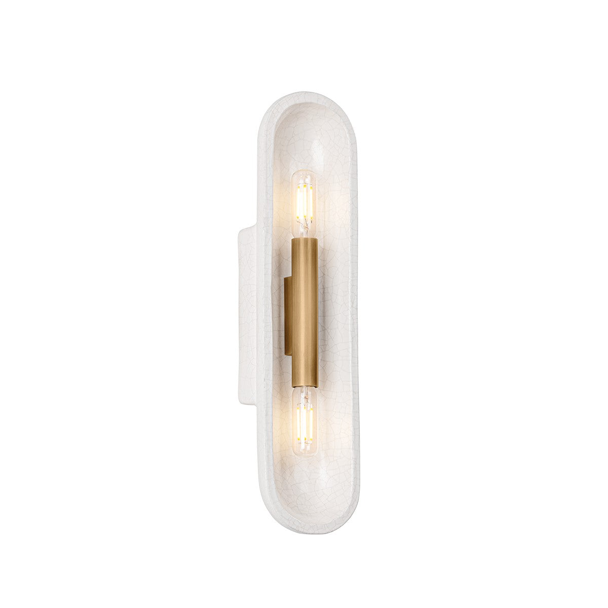 Troy Lighting Canada - B1617-PBR/CLC - Deux lampes Murale - Lane - Patine laiton/céramique blanche craquelée, grand format