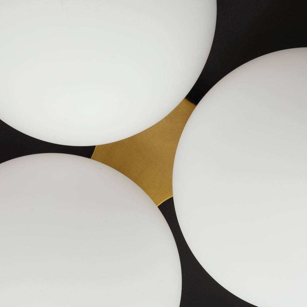 Arteriors - GADFC02 - Trois lumières Plafonnier - Glaçure - Noir mat