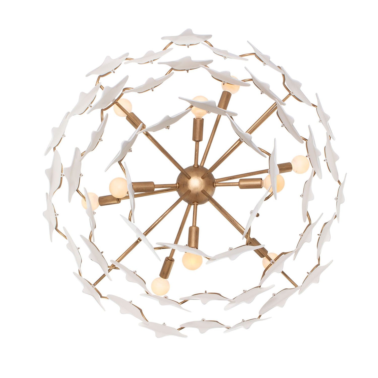 Kalco - 525155MG - Dix lumières Suspension - MANTA - Or moderne