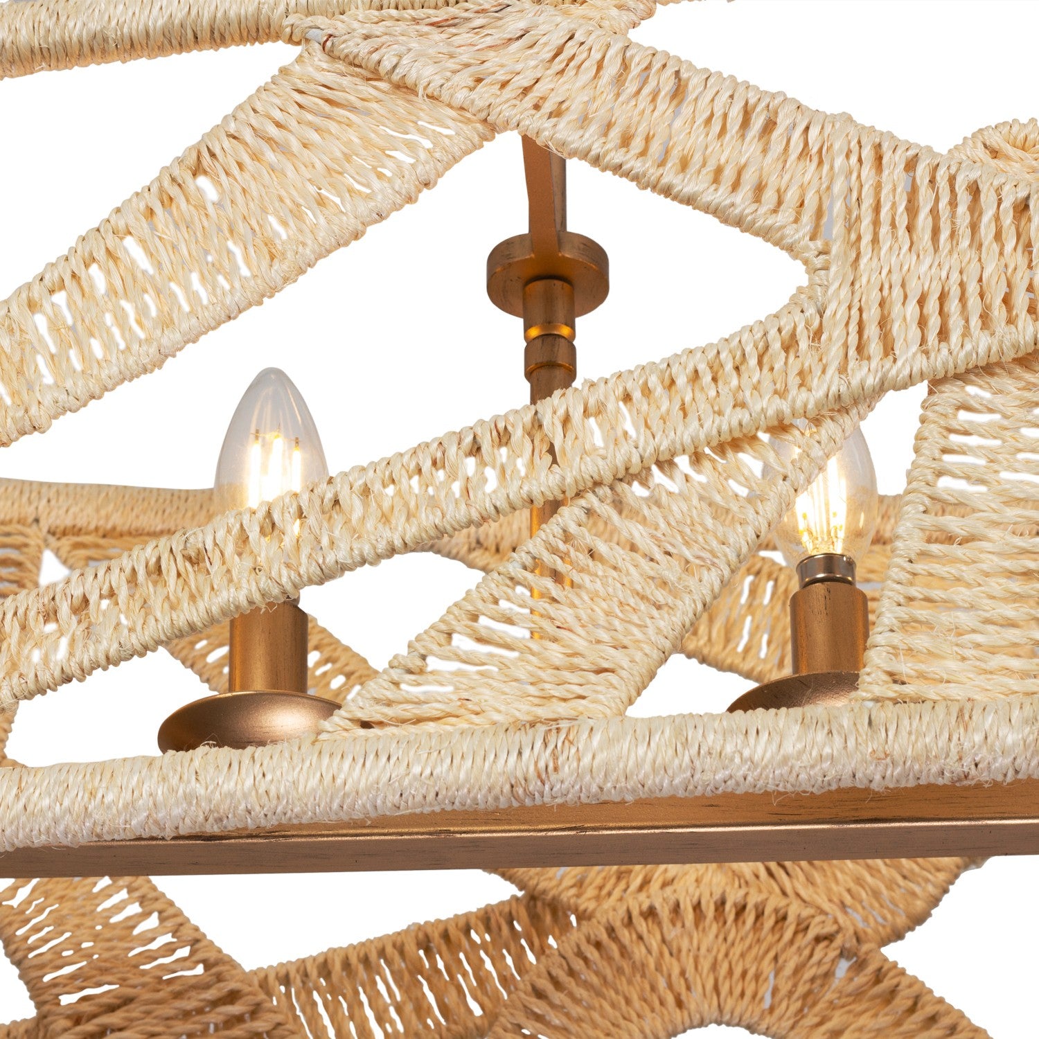 Kalco - 525761MGW - Six Light Island Suspension - SOGA - Or et blanc modernes