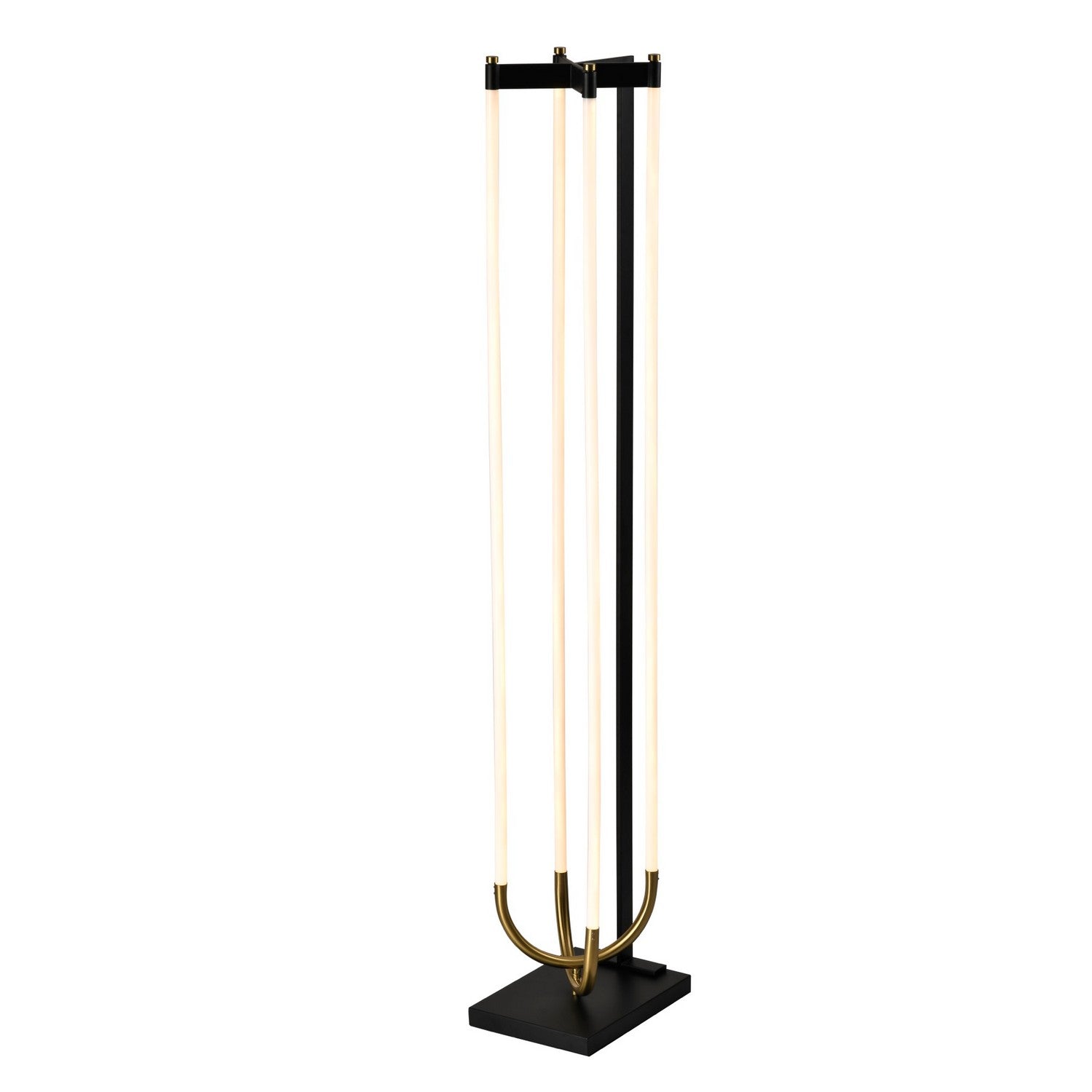 Artcraft Canada - AC6816BK - LED Floor Lamp - Cascata - Black, Brushed Brass