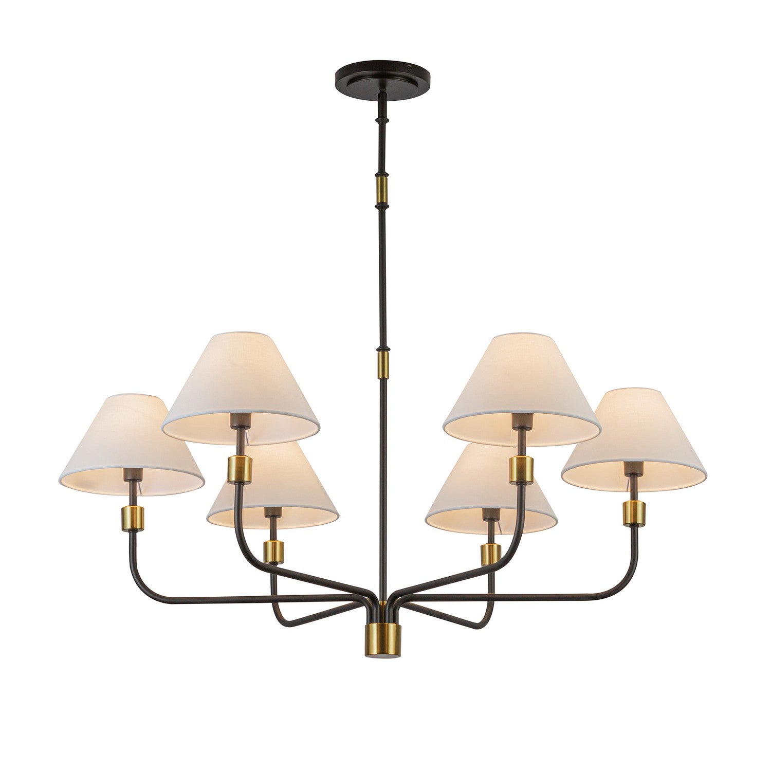 Artcraft Canada - AC12036BB - Six Light Chandelier - Providence - Black, Brushed Brass