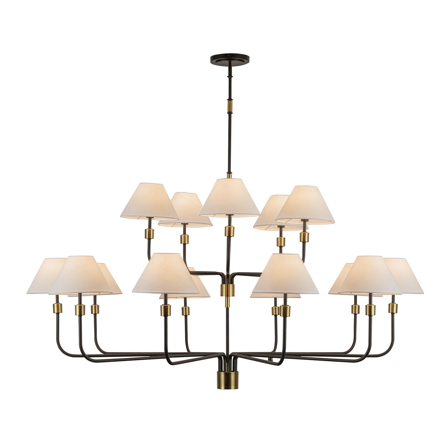 Artcraft Canada - AC12039BB - 15 Light Chandelier - Providence - Black, Brushed Brass