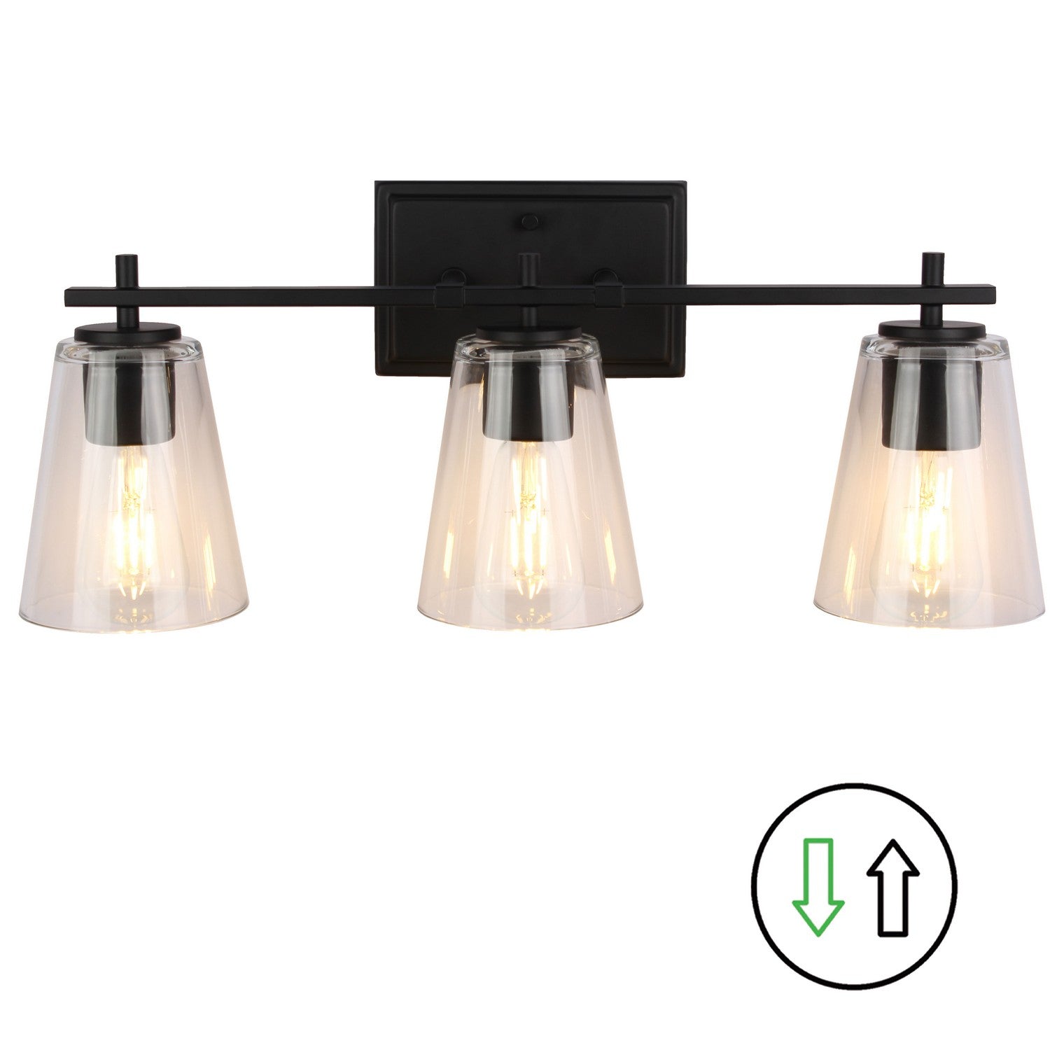 Dainolite Canada - WND-233W-MB - Three Light Vanity - Wenda - Clear