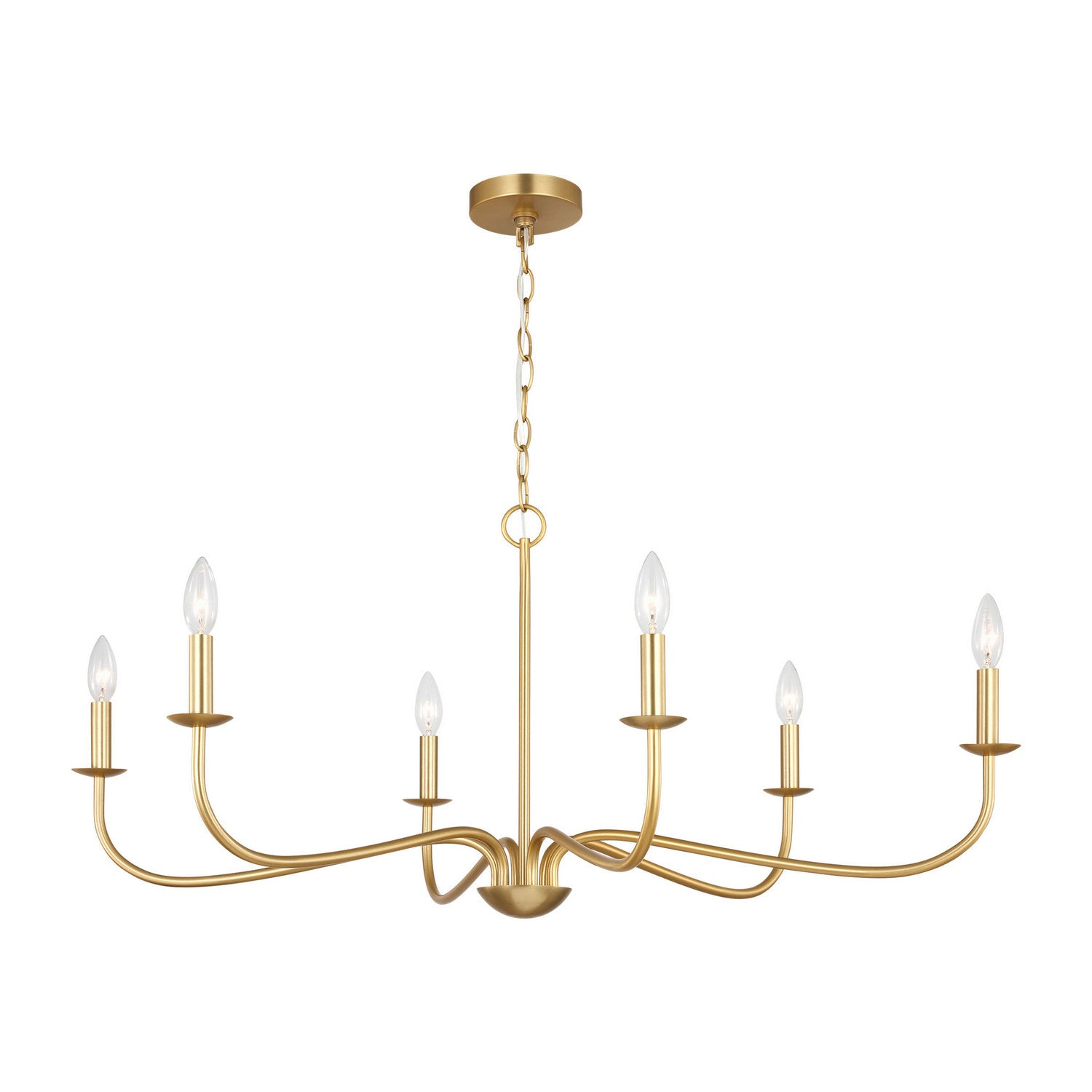 Generation Lighting Canada - GLC1196SB - Six Light Chandelier - Abells - Satin Brass