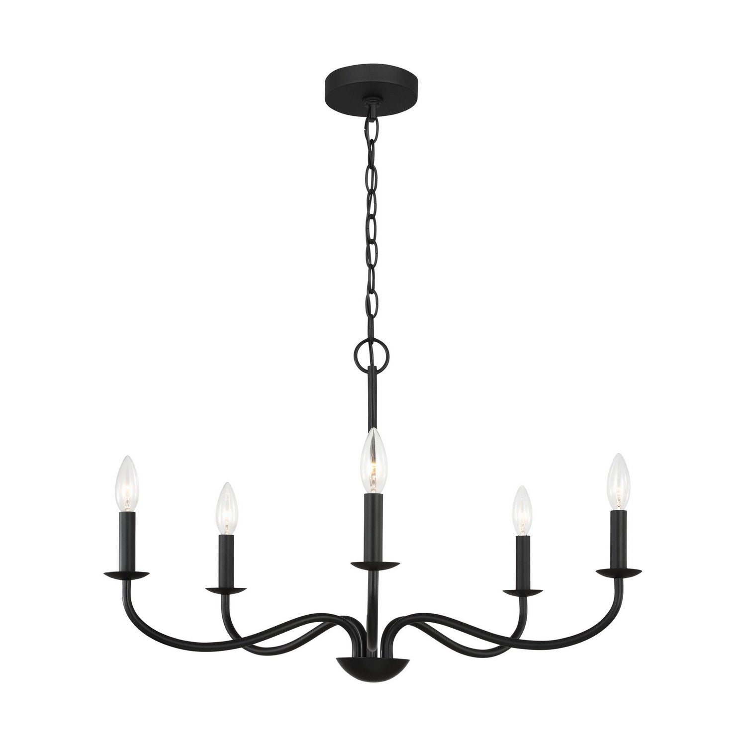 Generation Lighting Canada - GLC1205MBK - Five Light Chandelier - Abells - Midnight Black