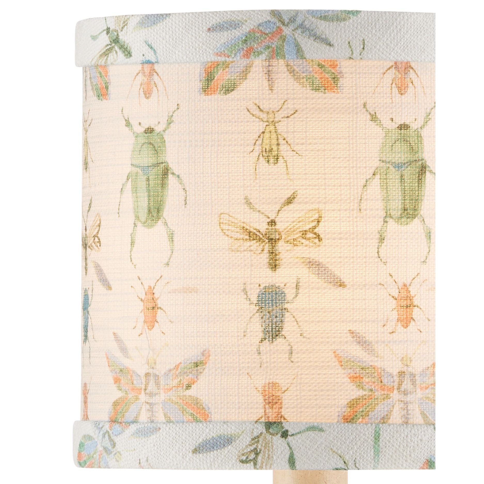 Currey and Company - 0900-0061 - Chandelier Shade - Bug Parade Drum Chandelier Shade - Ivory / Green / Yellow / Blue / Orange