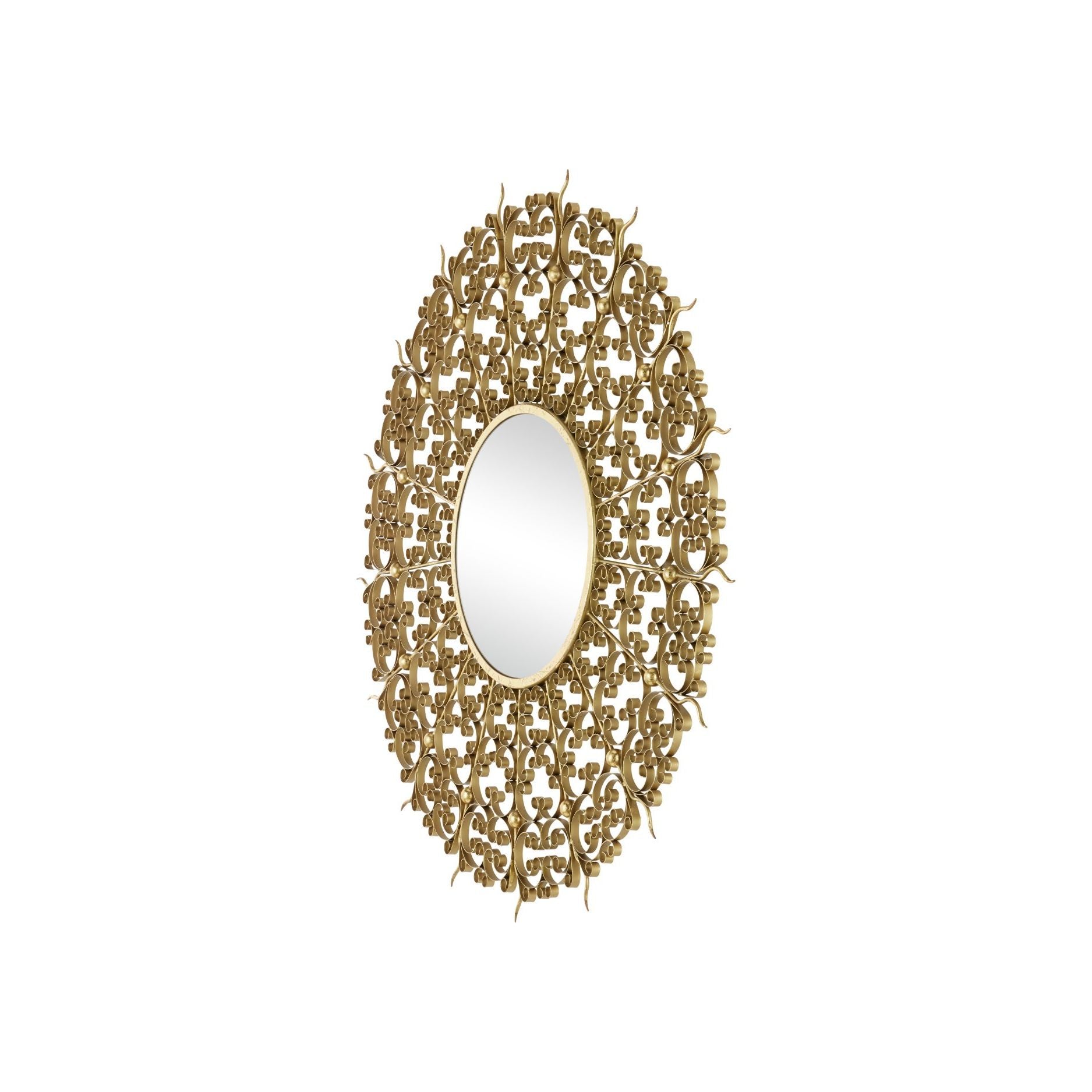 Currey and Company - 1000-0165 - Mirror - Levain Round Mirror - Gold Leaf
