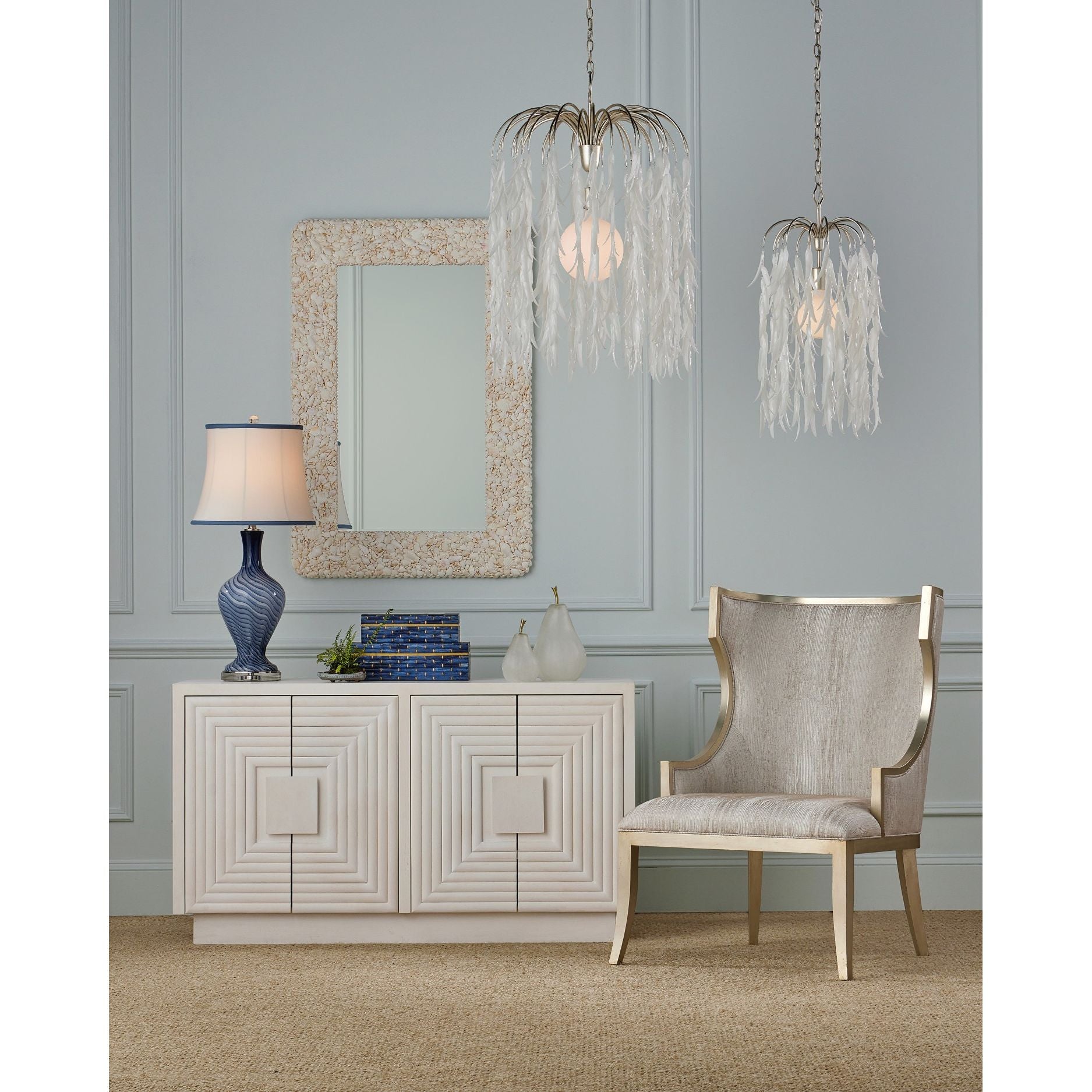 Currey and Company - 1000-0168 - Mirror - Turbinella - Natural