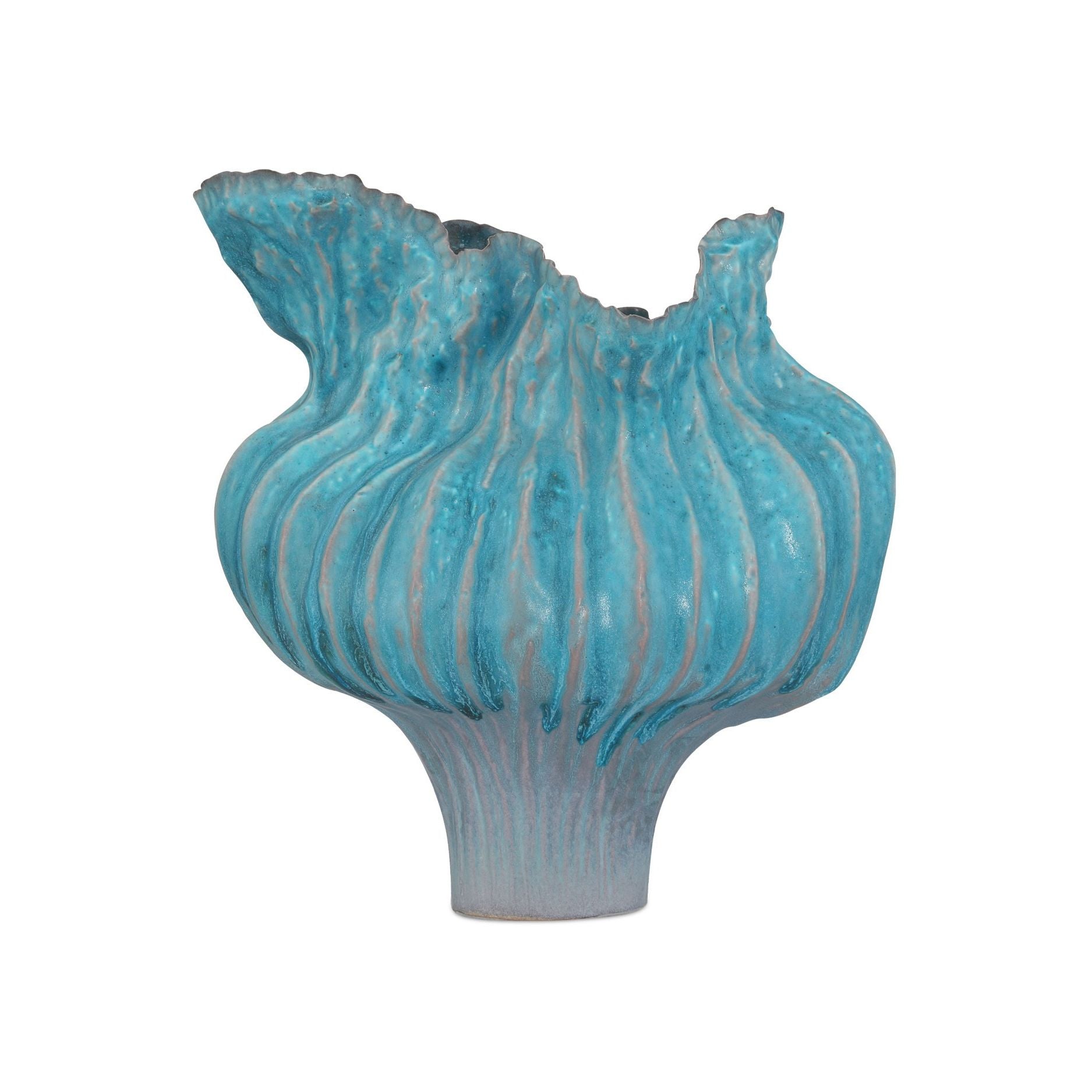 Currey and Company - 1200-0981 - Vase - Vase Flying Silk bleu - Bleu