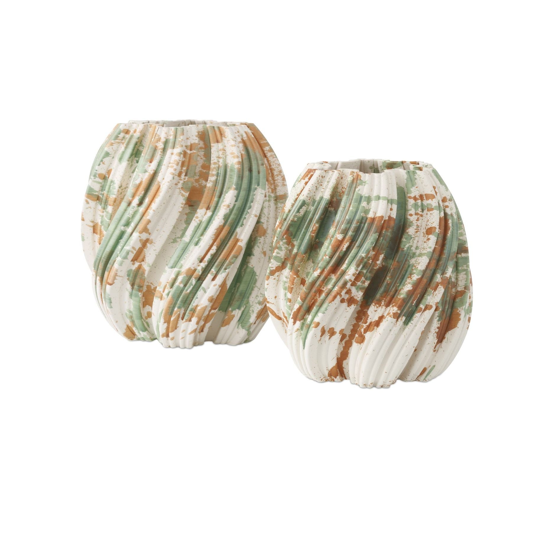 Currey and Company - 1200-0986 - Vase - Camouflage - Vert / Marron / Blanc cassé