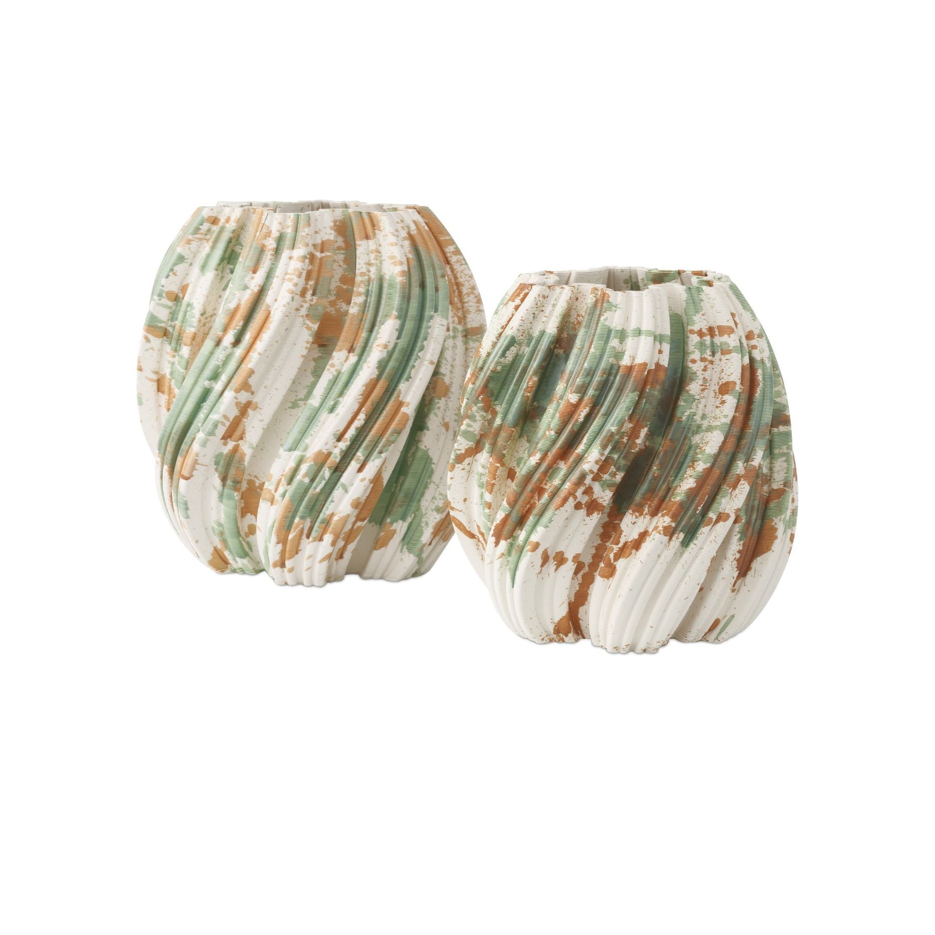 Currey and Company - 1200-0987 - Vase - Camouflage - Vert / Marron / Blanc cassé