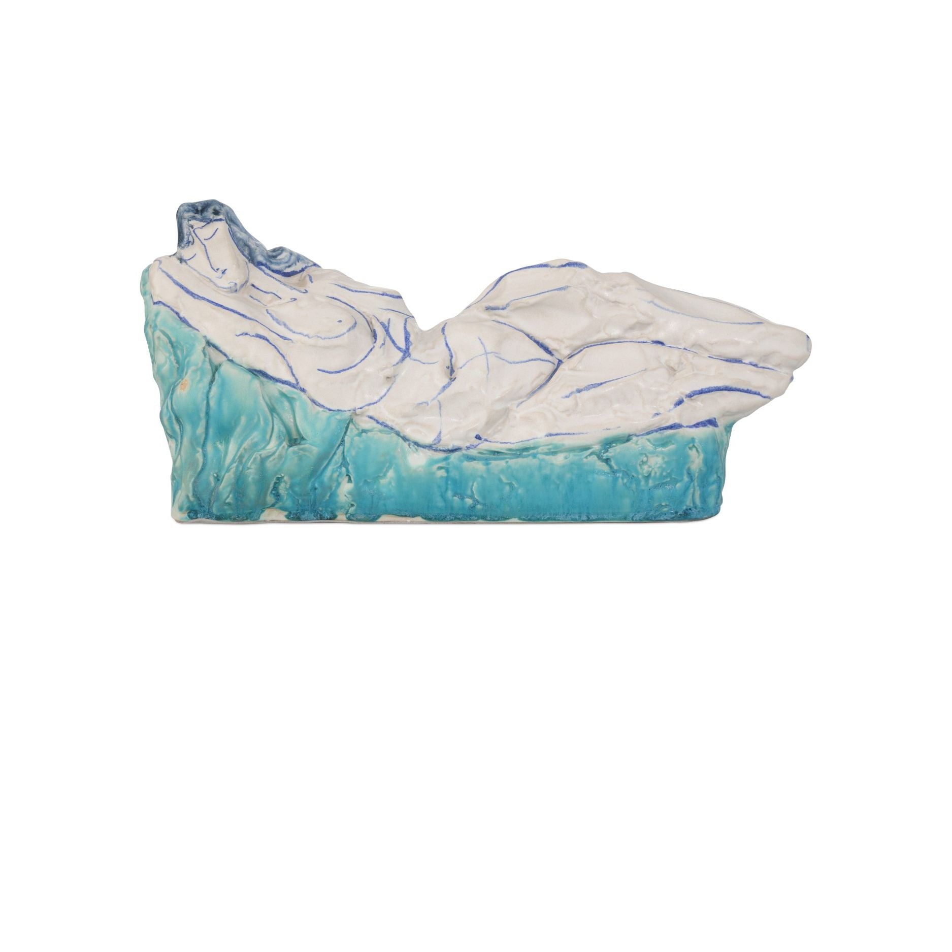 Currey and Company - 1200-0996 - Object - Reclining Nude Object - Blue / Off-White