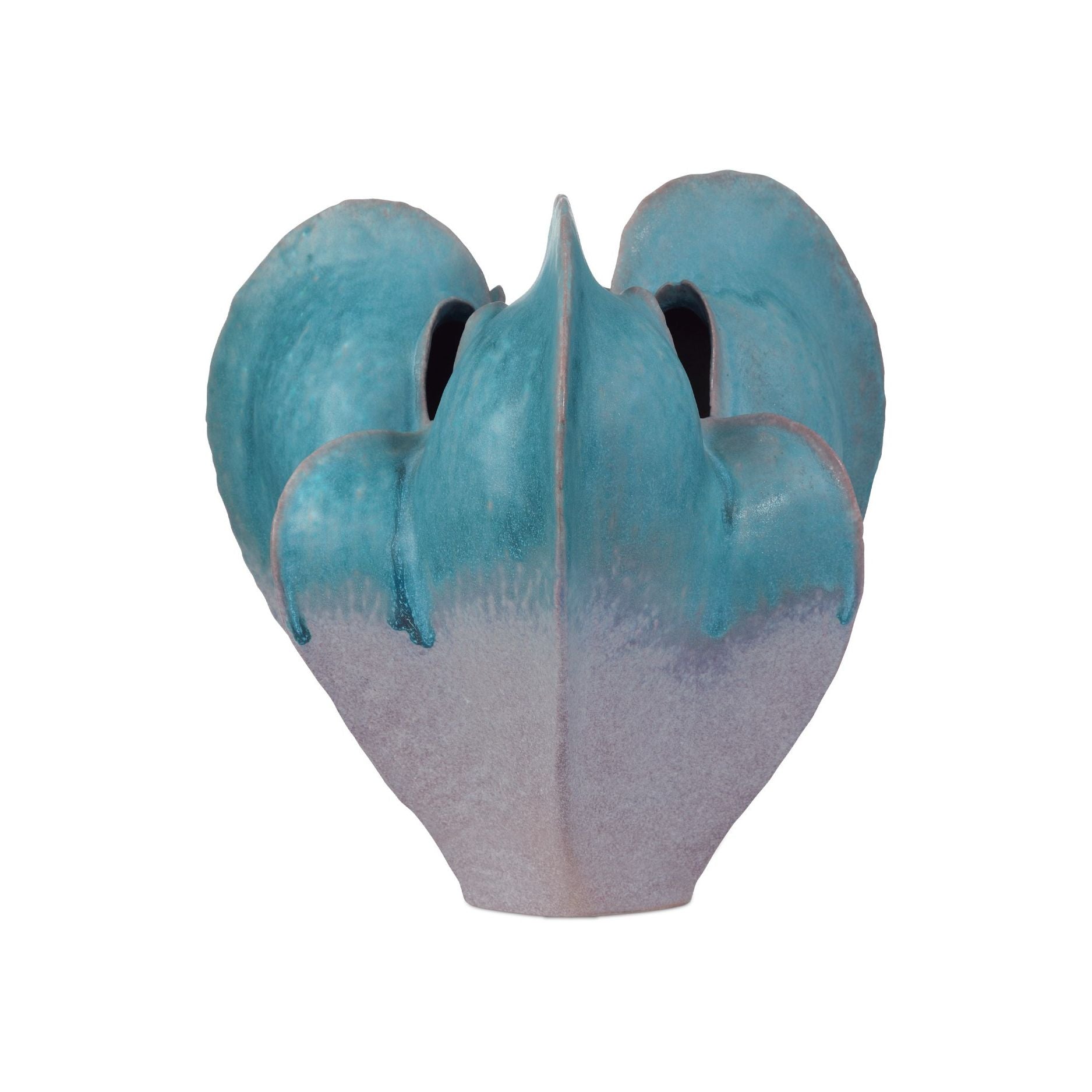 Currey and Company - 1200-0997 - Vase - Vase bleu à forme libre - Bleu / Gris foncé