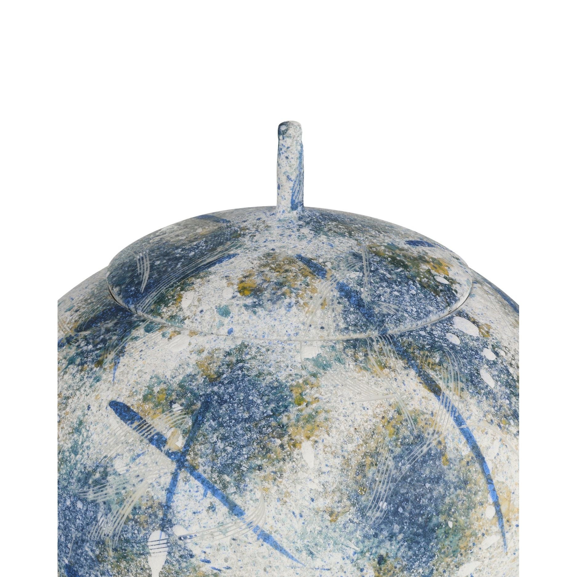 Currey and Company - 1200-0998 - Vase - Vase Jackson bleu et blanc - Bleu antique / Blanc cassé