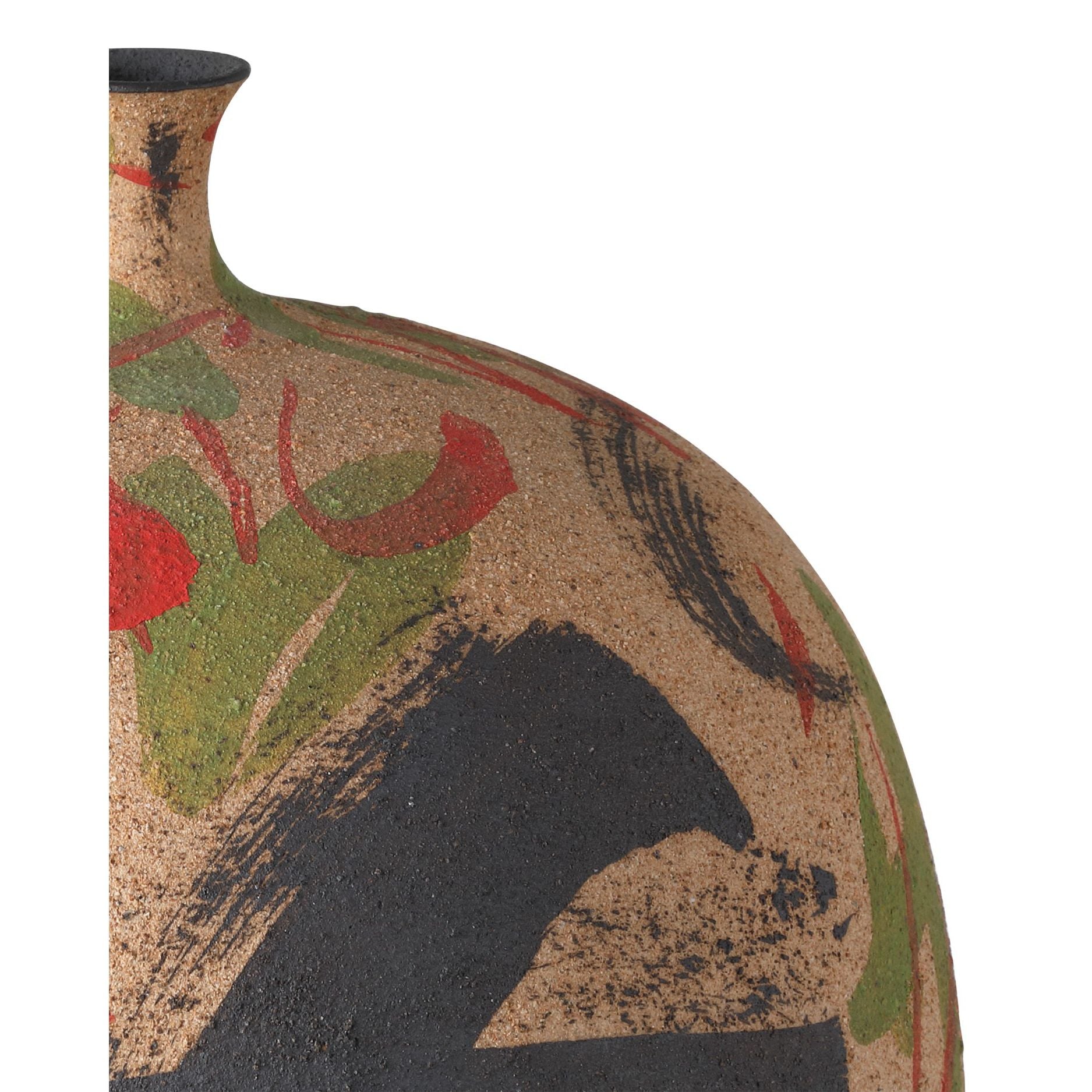 Currey and Company - 1200-0999 - Vase - Zeal Multi-Colored Vase - Black / Yellow / Green / Red