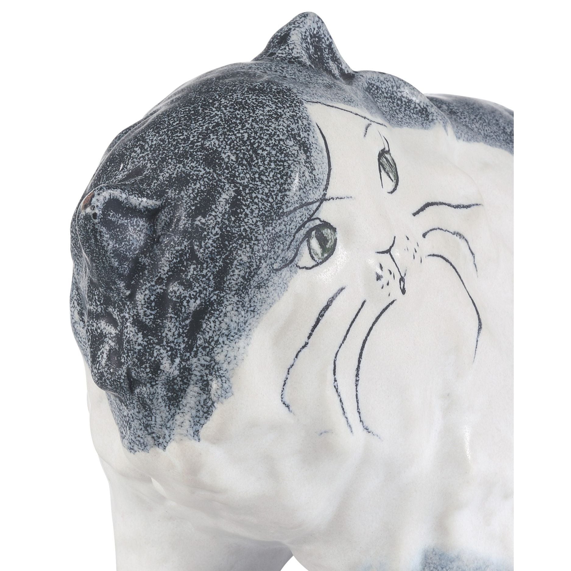 Currey and Company - 1200-1000 - Objet - Chat siamois - Bleu grisâtre / Blanc cassé