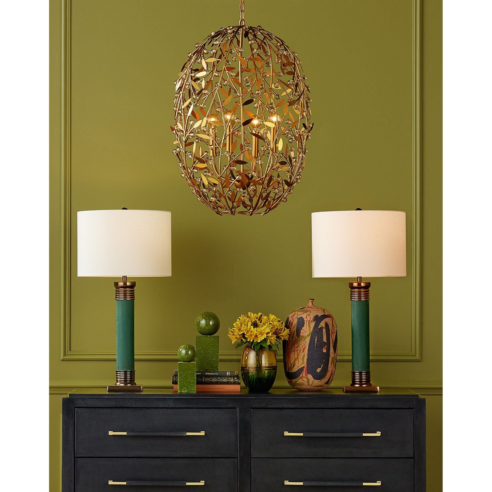 Currey and Company - 1200-1027 - Ensemble de 2 objets - Nova - Vert