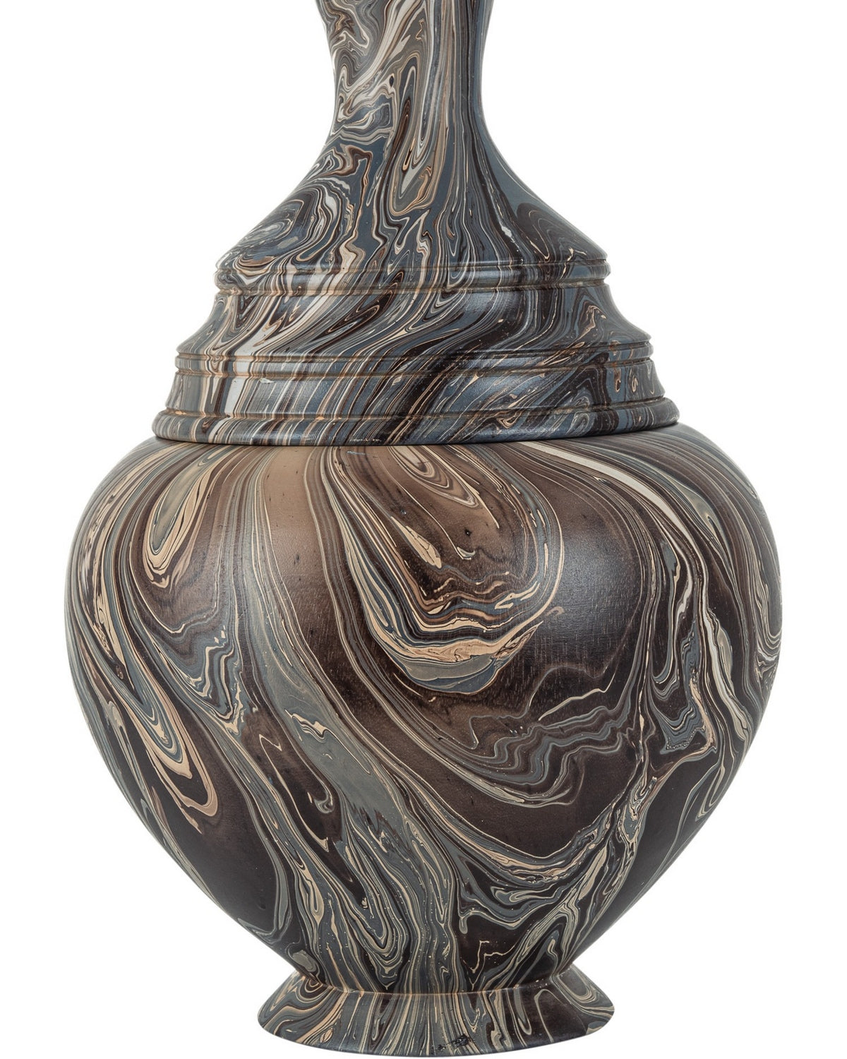 Currey and Company 1200-1050 Marbleized Turret Box in Marbleized Brown
