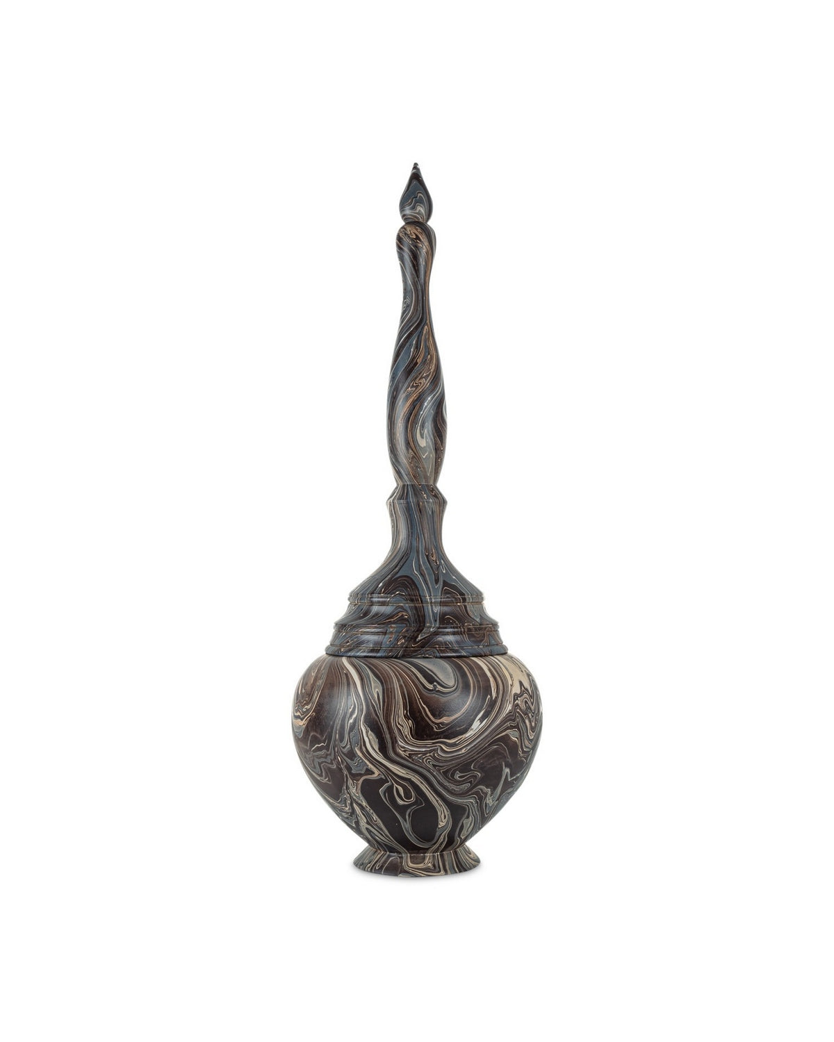 Currey and Company 1200-1050 Marbleized Turret Box in Marbleized Brown