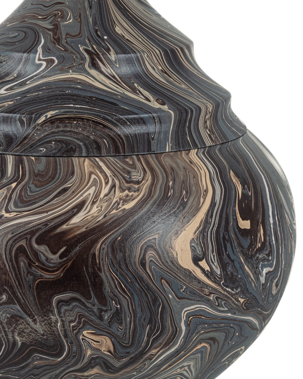 Currey and Company 1200-1051 Marbleized Turret Box in Marbleized Brown