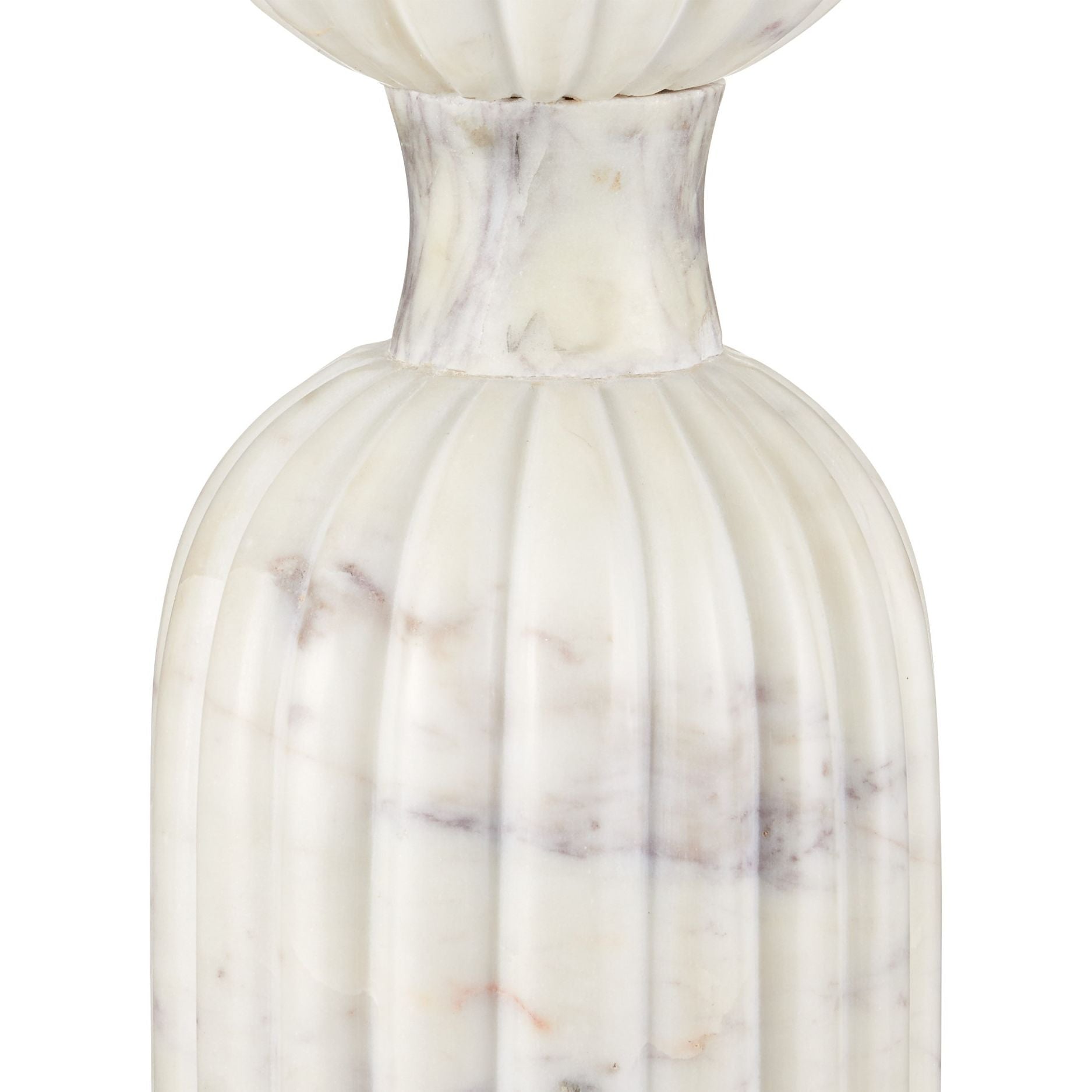 Currey and Company - 3000-0323 - Drinks Table - Passementerie White Marble Drinks Table - Natural White