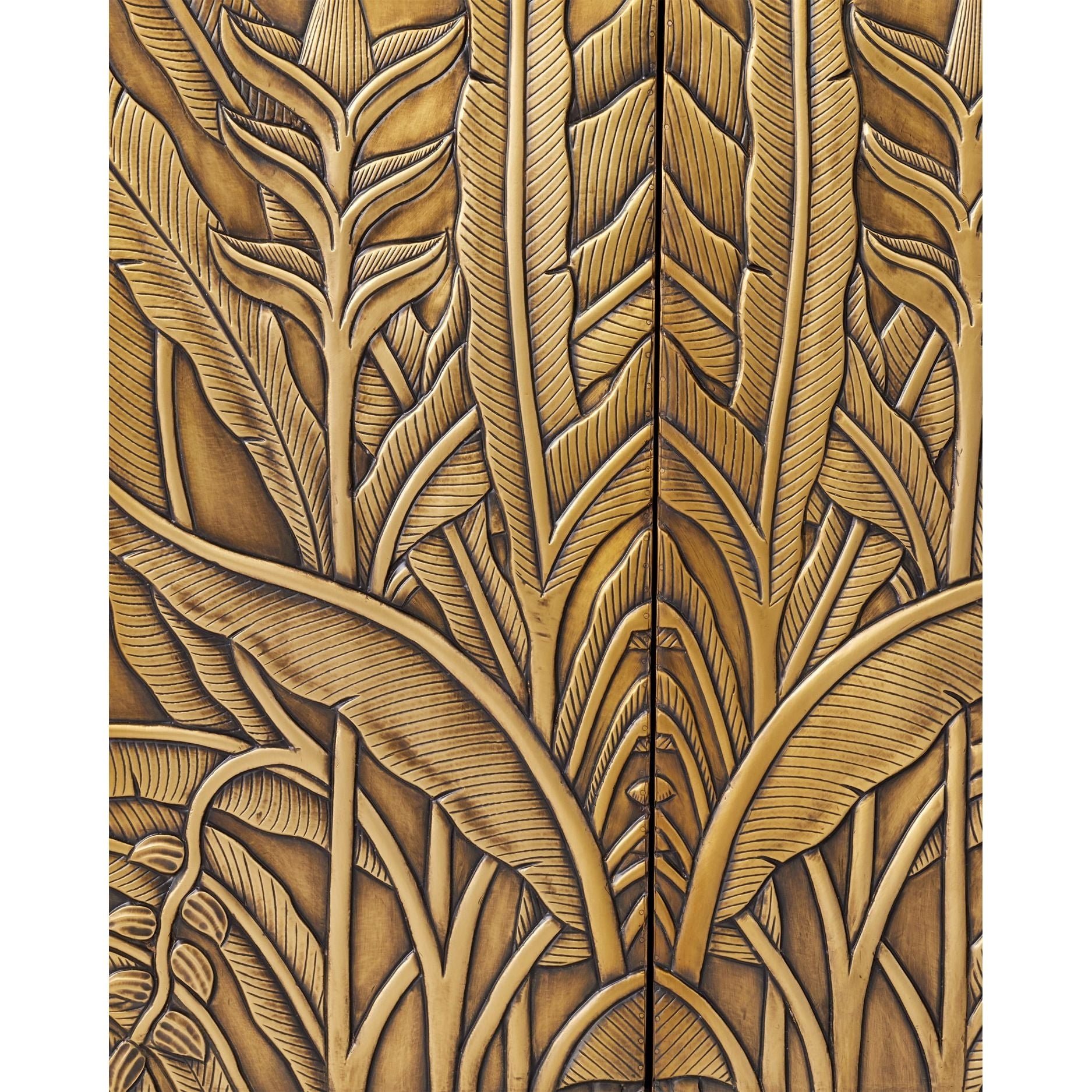 Currey and Company - 3000-0324 - Crédence - Jardin - Noyer / Laiton antique
