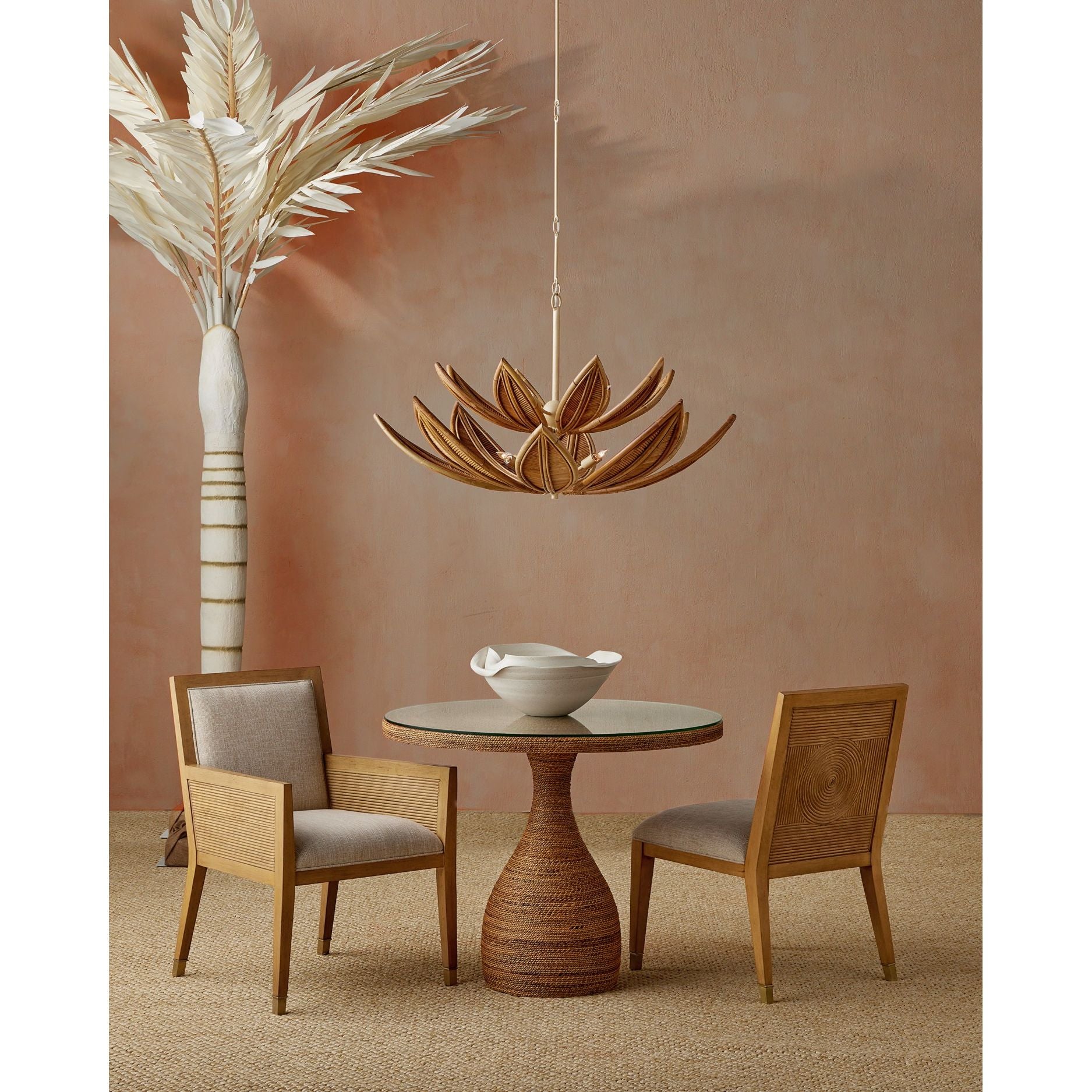Currey and Company - 3000-0331 - Table d'entrée - Table d'entrée Dominique - Naturel / Transparent