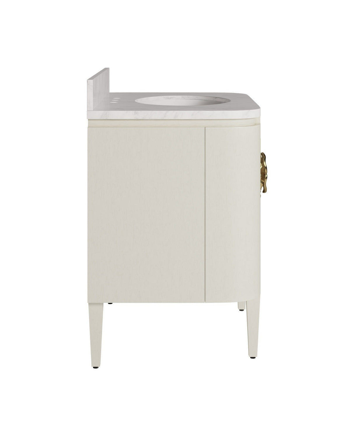 Meuble-lavabo Currey and Company 3800-0016 Briallen 36 po avec lavabo ovale encastré, finitions blanc cérusé/naturel/blanc/laiton poli