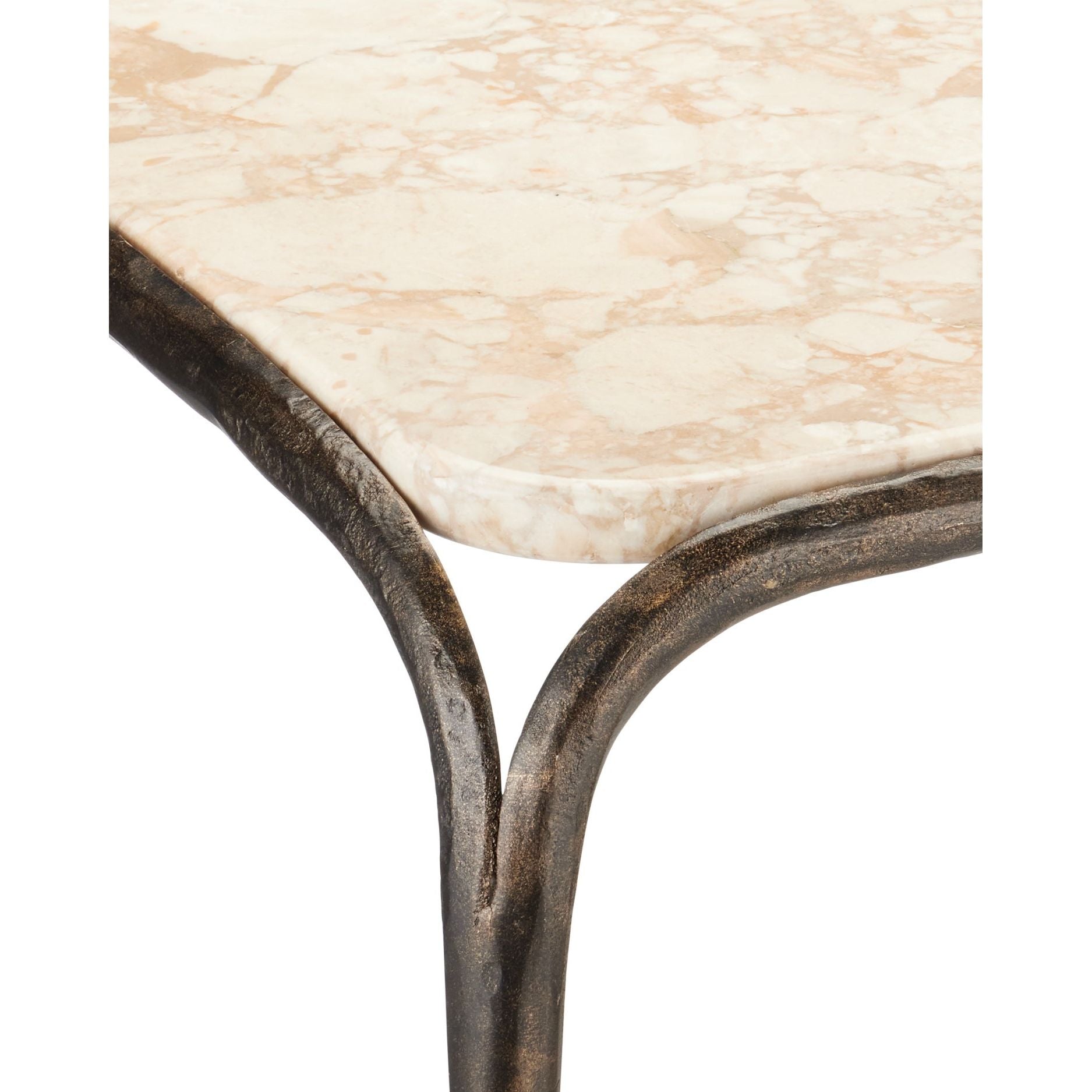 Currey and Company - 4000-0221 - Side Table - Crema - Natural / Bronze