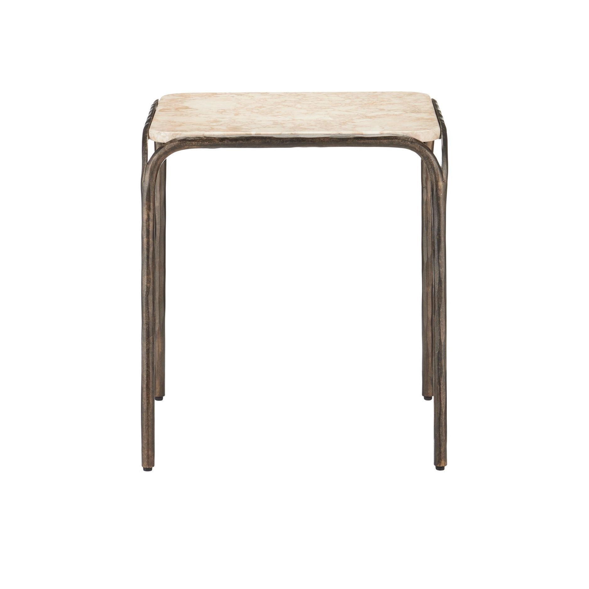 Currey and Company - 4000-0221 - Side Table - Crema - Natural / Bronze