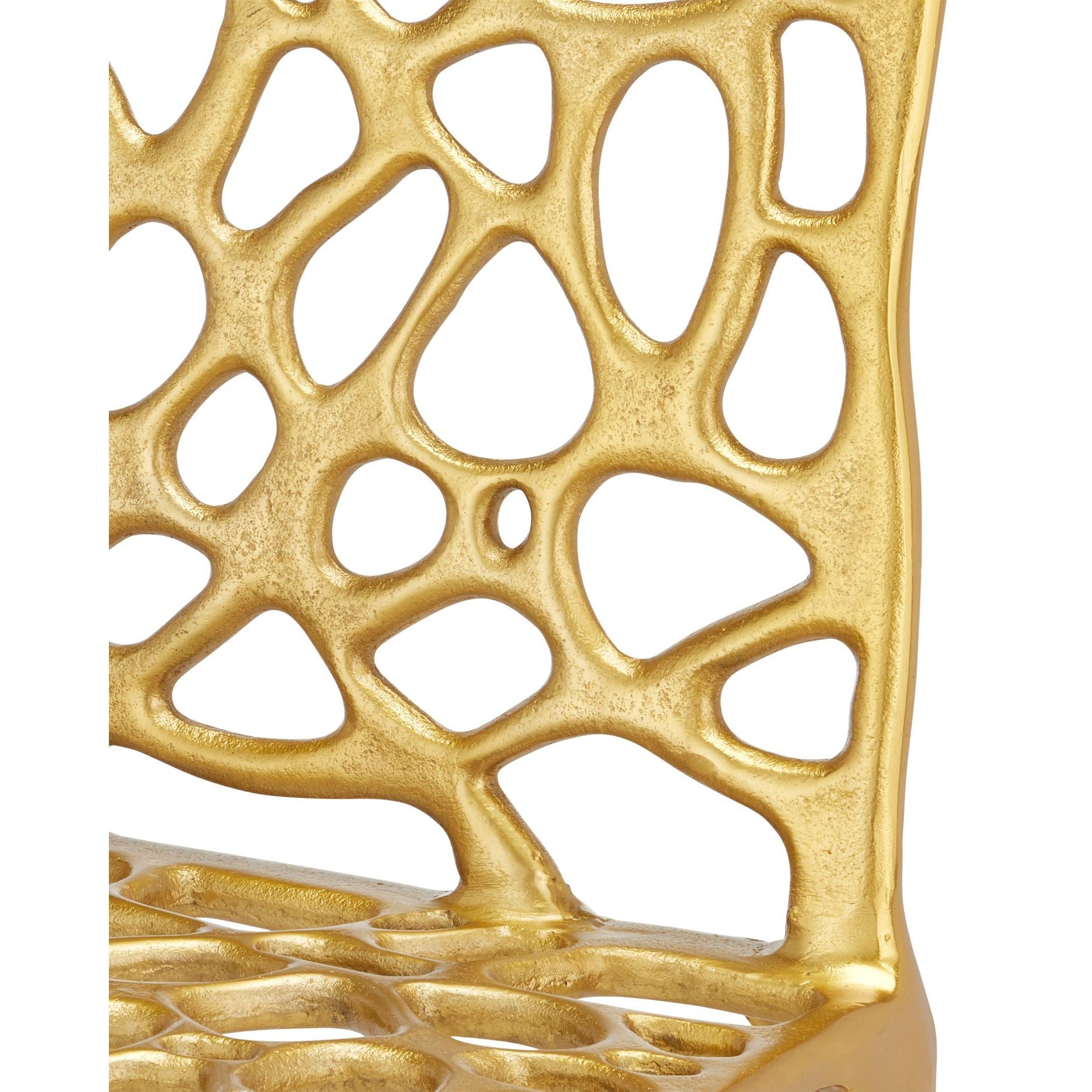 Currey and Company - 4000-0231 - Side Chair - Honeycomb - Gold