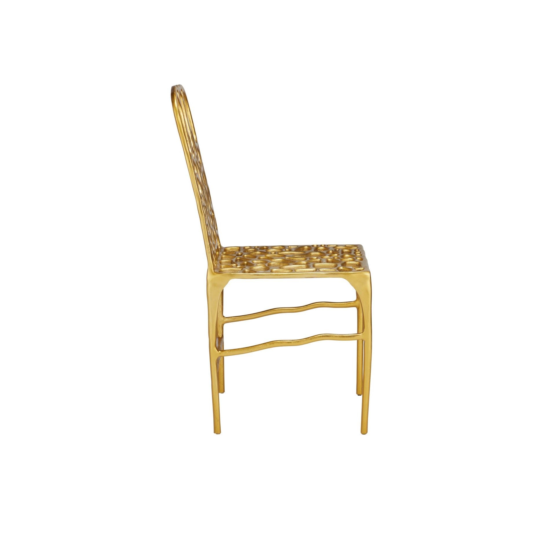Currey and Company - 4000-0231 - Side Chair - Honeycomb - Gold