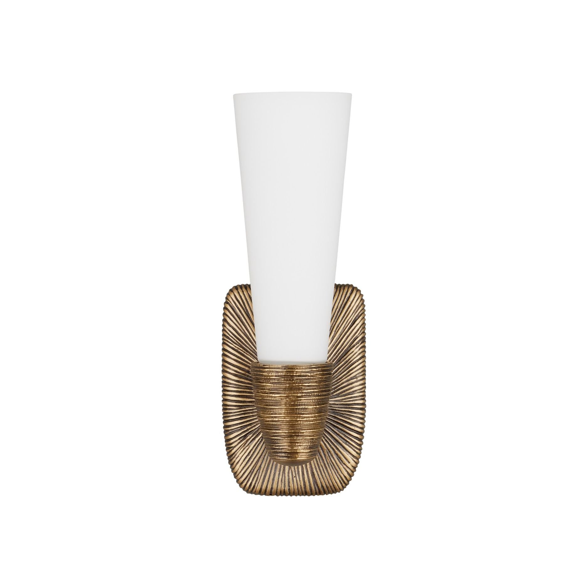 Currey and Company - 5800-0067 - Une lumière Murale - Bonaz - Blanc opaque / Laiton antique