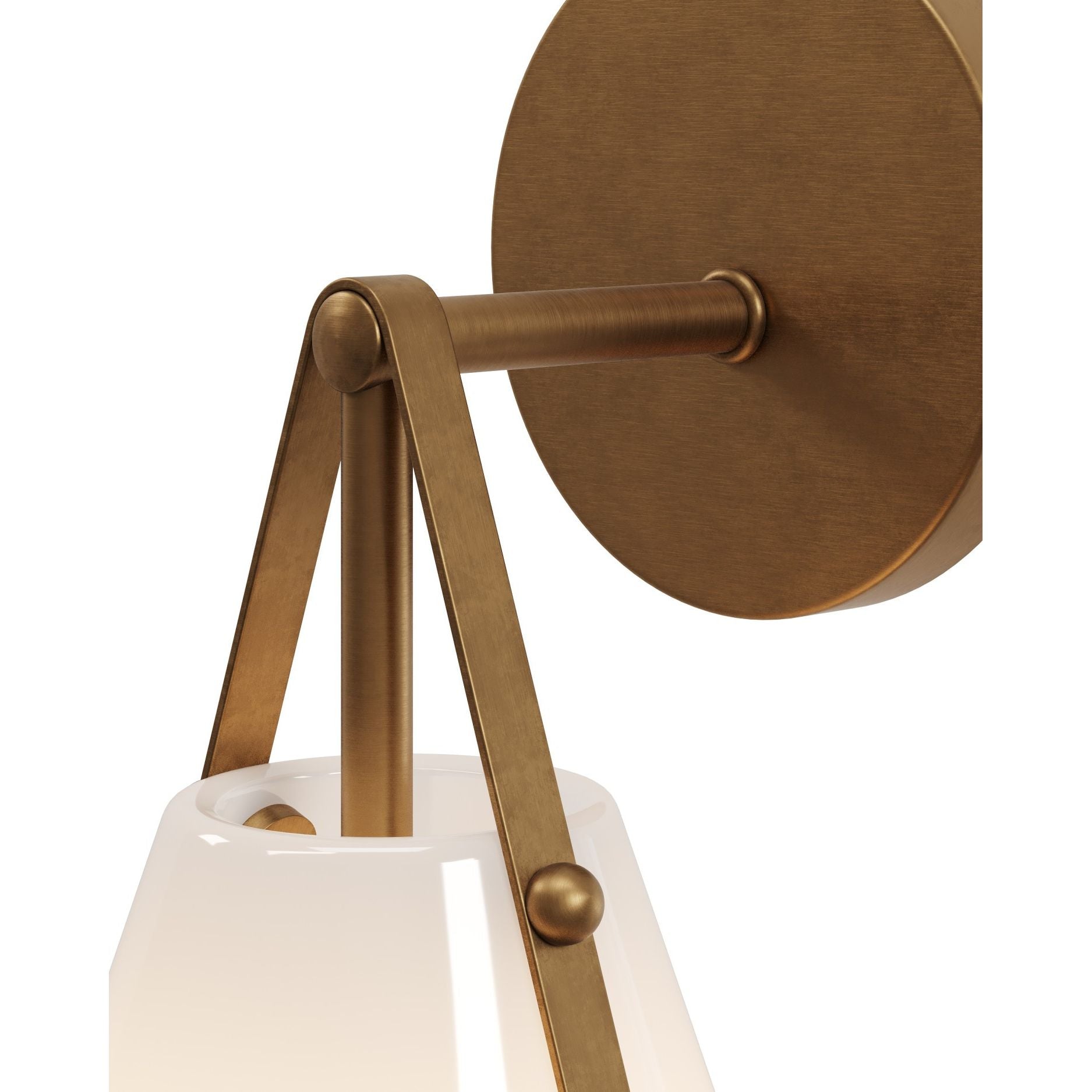 Currey and Company - 5800-0072 - One Light Wall Sconce - Bronwen - Opaque White / Antique Brass