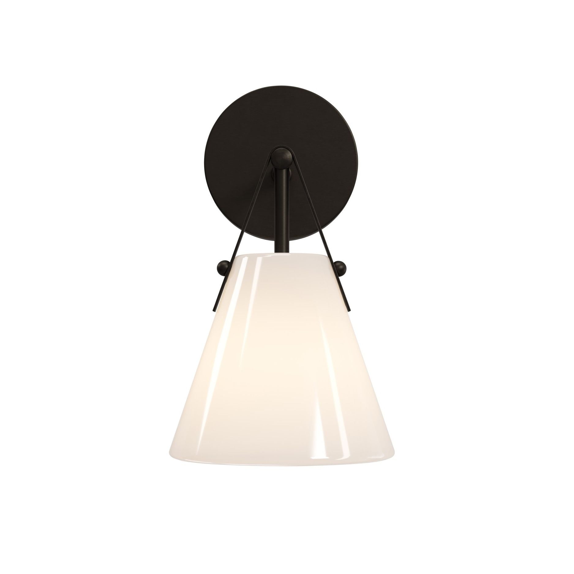 Currey and Company - 5800-0074 - One Light Wall Sconce - Bronwen - Opaque White / Oil Rubbed Bronze