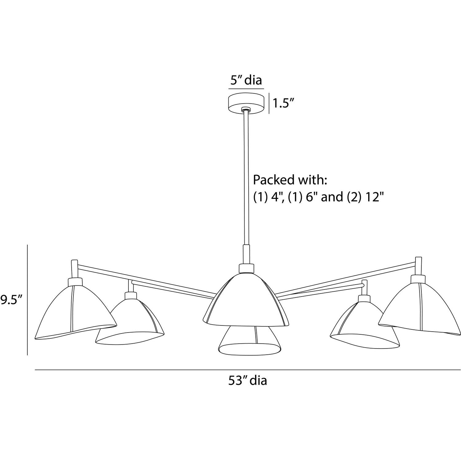 Arteriors - DLC36 - Six Light Chandelier - Inlet - Ivory