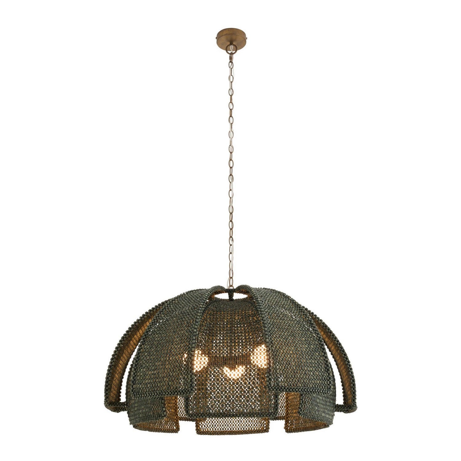 Arteriors - DMS23 - Trois Lumières Suspension - Kamari - Tache d'eucalyptus