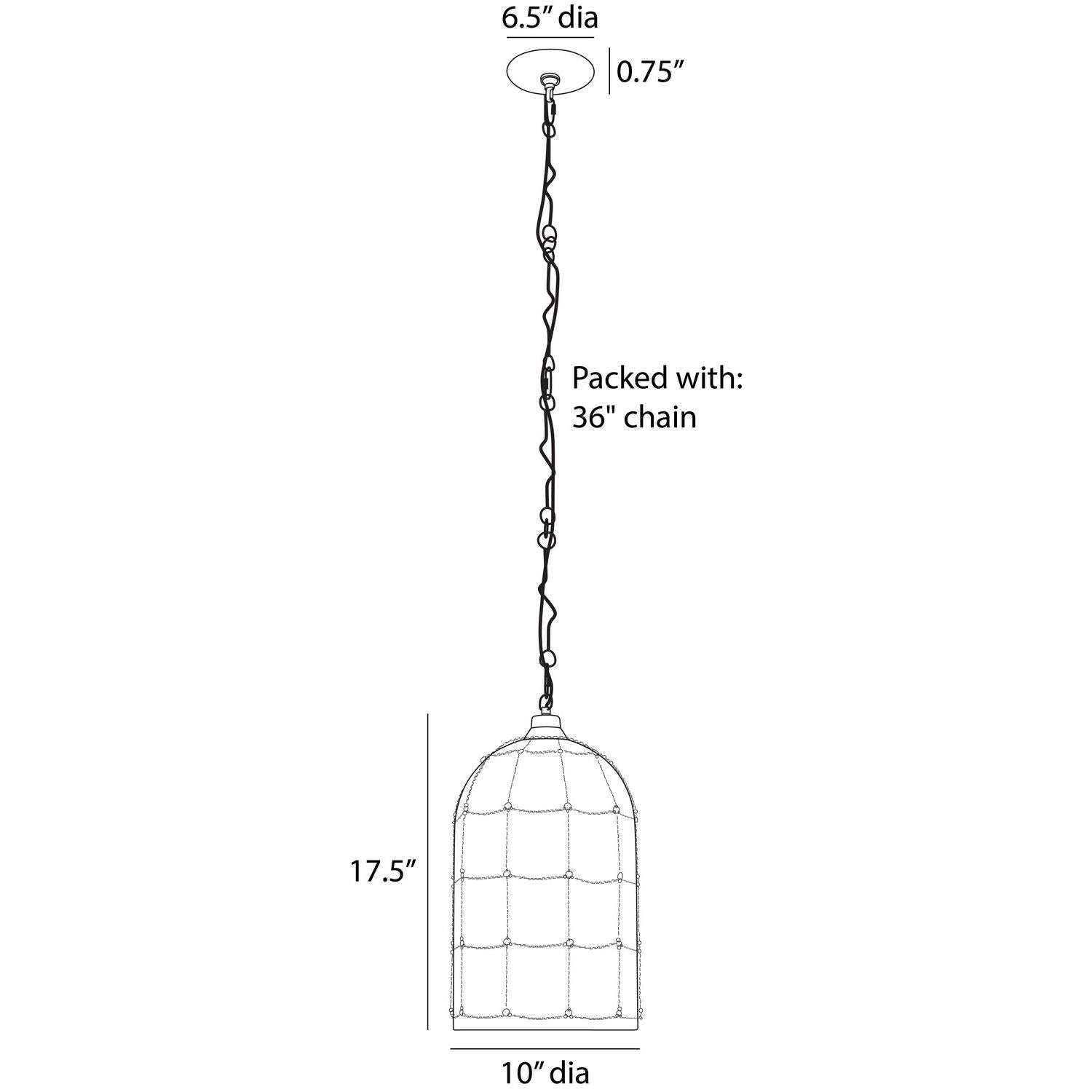 Arteriors - DPI14 - Une lumière Suspension - Jordan - Givré