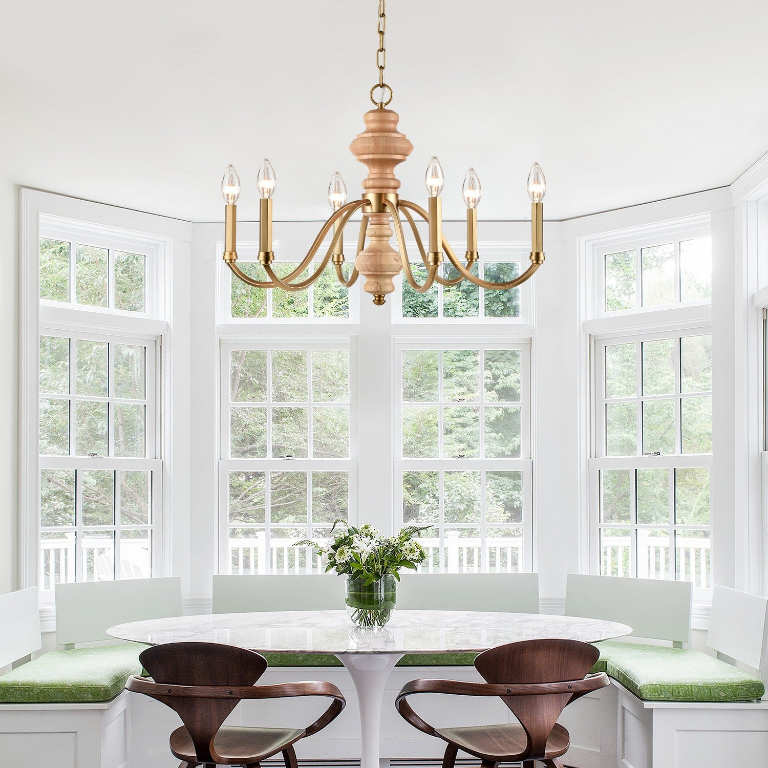 Arabela Lighting - 85141-6 - Six Light Chandelier - French Country - Natural Brass